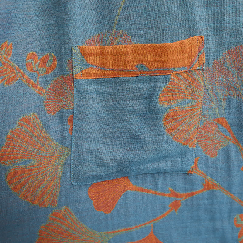 Kimono rétro en coton à feuilles de ginkgo Ownkoti - image 14