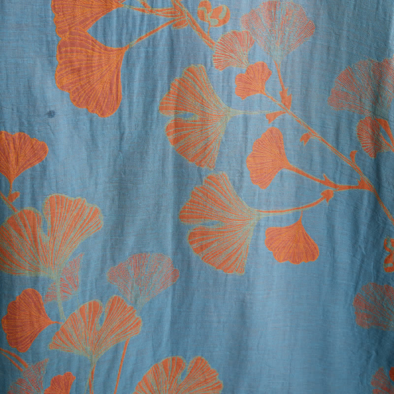 Kimono rétro en coton à feuilles de ginkgo Ownkoti - image 15