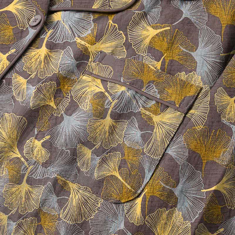 Ensemble pyjama Ownkoti à col cranté en forme de feuille de ginkgo - image 8