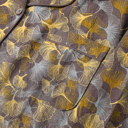 Ensemble pyjama Ownkoti à col cranté en forme de feuille de ginkgo - image 8