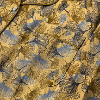 Ensemble pyjama Ownkoti à col cranté en forme de feuille de ginkgo - image 3
