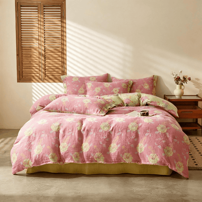 Ensemble de housse de couette en coton à fleurs vintage Ownkoti - image 2