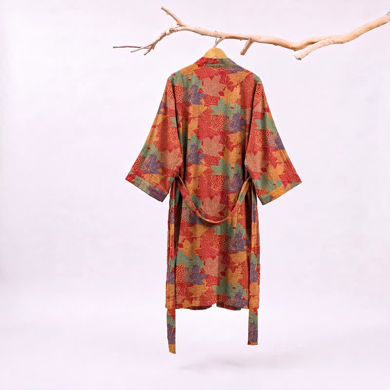 Kimono en coton à feuilles d'érable d'automne Ownkoti - image 1