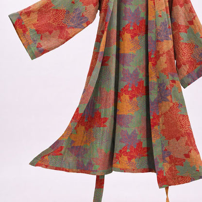 Kimono en coton à feuilles d'érable d'automne Ownkoti - image 3