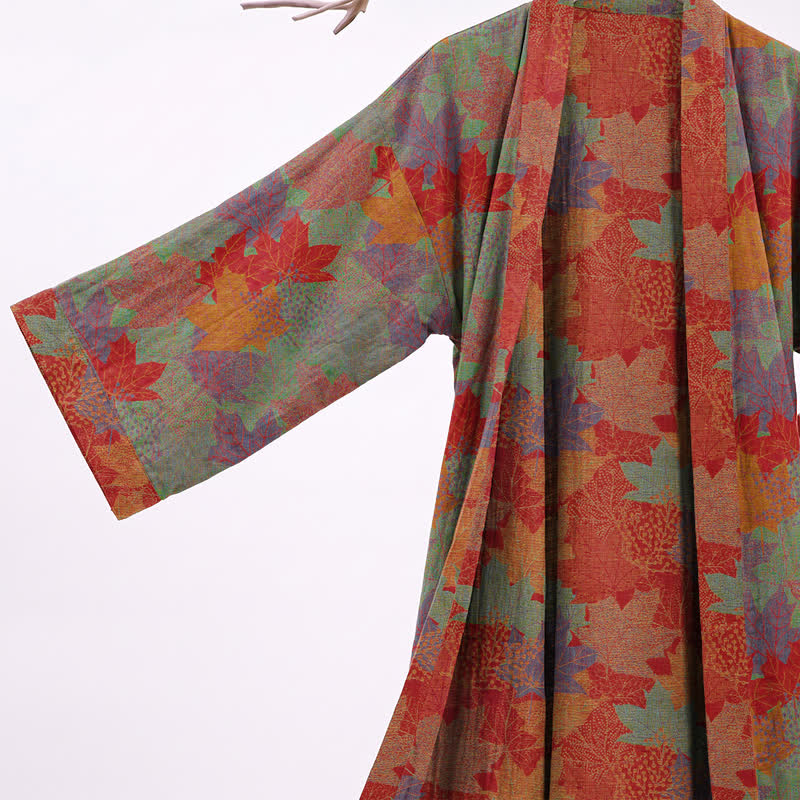 Kimono en coton à feuilles d'érable d'automne Ownkoti - image 8