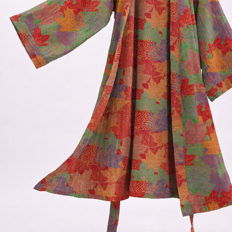 Kimono en coton à feuilles d'érable d'automne Ownkoti - image 9