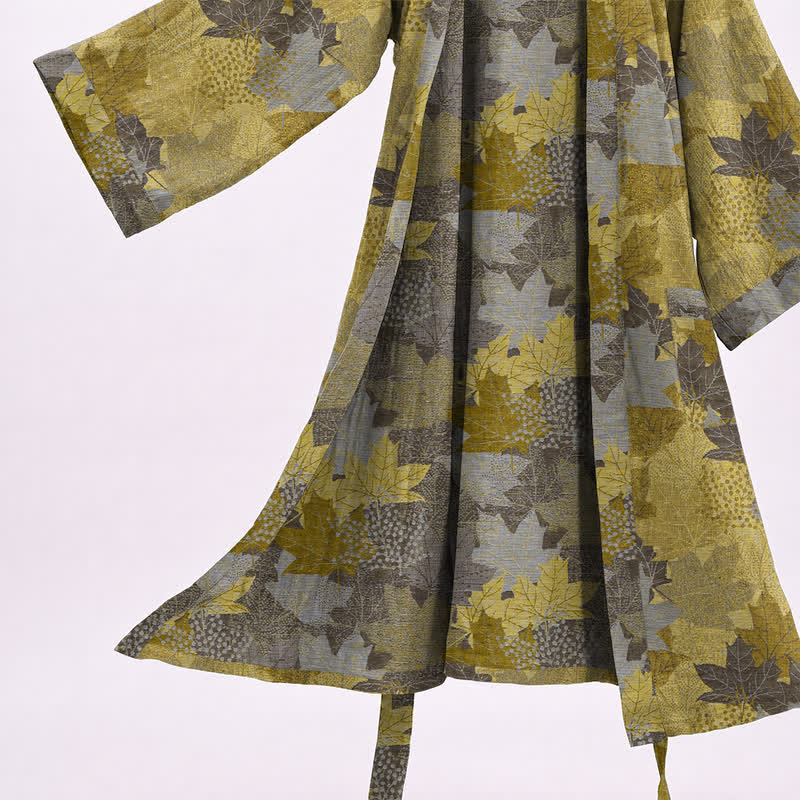 Kimono en coton à feuilles d'érable d'automne Ownkoti - image 15