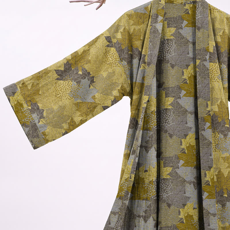 Kimono en coton à feuilles d'érable d'automne Ownkoti - image 14