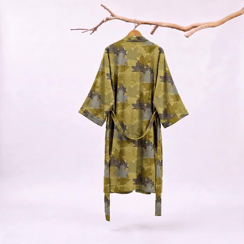 Kimono en coton à feuilles d'érable d'automne Ownkoti - image 12