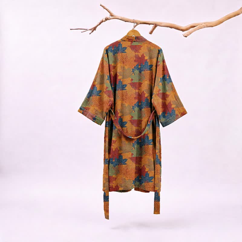 Kimono en coton à feuilles d'érable d'automne Ownkoti - image 24