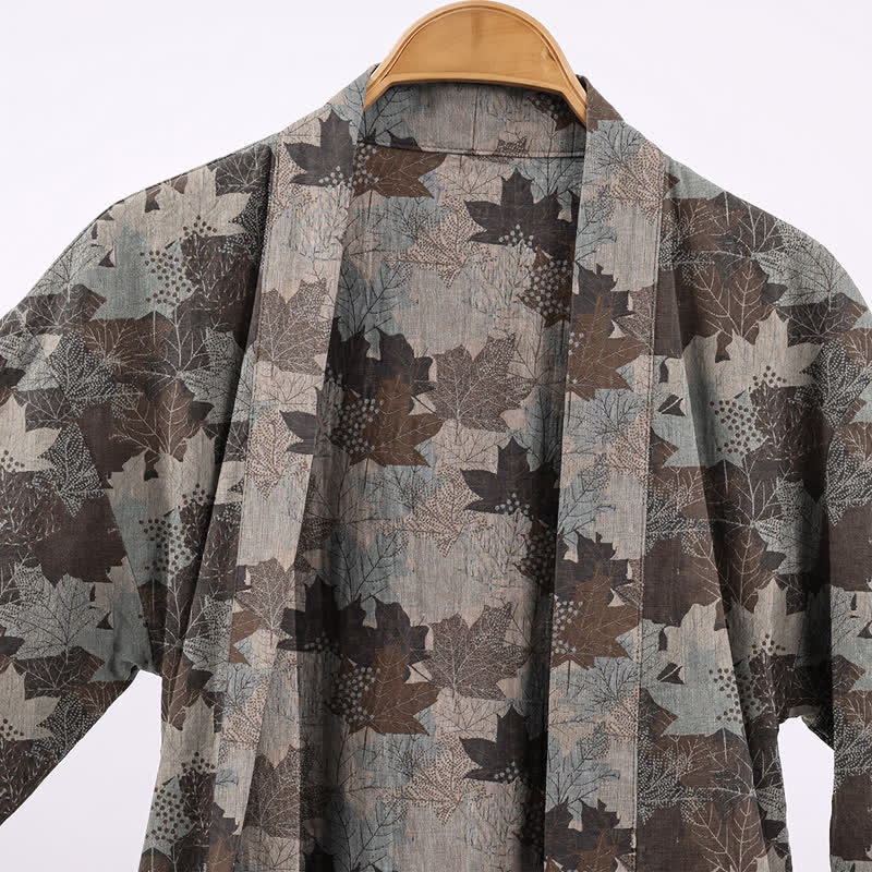 Kimono en coton à feuilles d'érable d'automne Ownkoti - image 37
