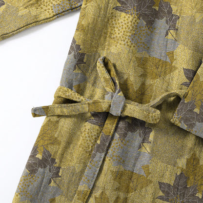 Ensemble pyjama kimono en coton à motif feuille d'érable Ownkoti - image 19