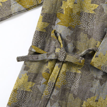 Ensemble pyjama kimono en coton à motif feuille d'érable Ownkoti - image 27