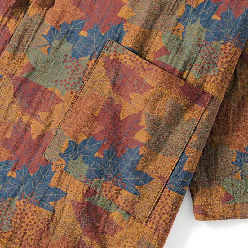 Ensemble pyjama kimono en coton à motif feuille d'érable Ownkoti - image 36