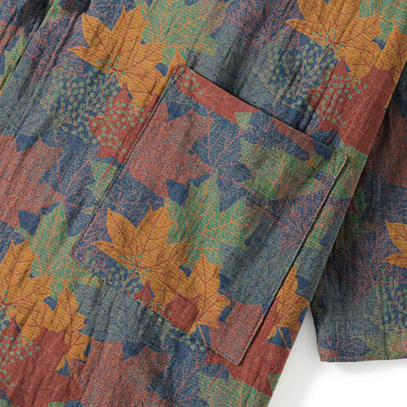 Ensemble pyjama kimono en coton à motif feuille d'érable Ownkoti - image 44