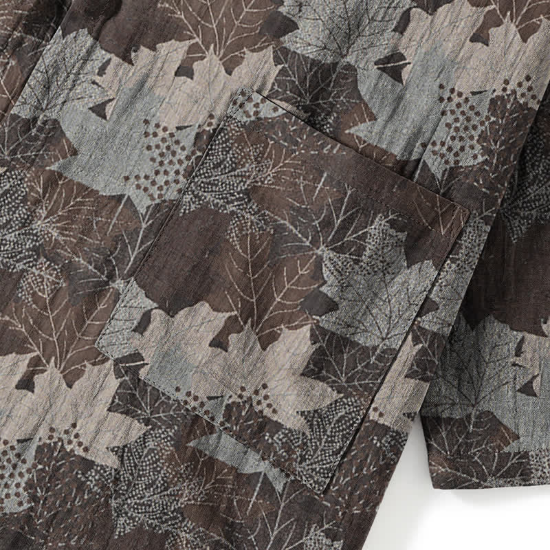 Ensemble pyjama kimono en coton à motif feuille d'érable Ownkoti - image 52