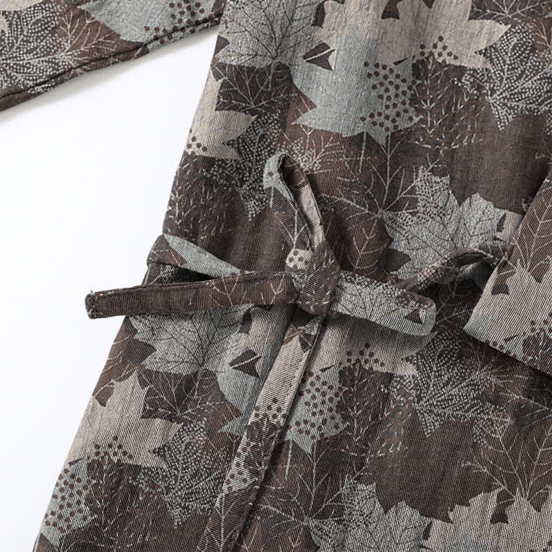 Ensemble pyjama kimono en coton à motif feuille d'érable Ownkoti - image 51