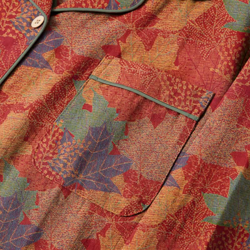 Ensemble de vêtements d'intérieur en coton à motif de feuilles d'érable d'automne Ownkoti - image 3
