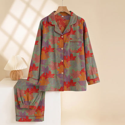 Ensemble de vêtements d'intérieur en coton à motif de feuilles d'érable d'automne Ownkoti - image 7