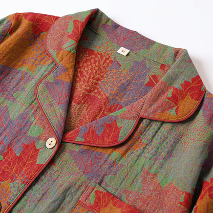 Ensemble de vêtements d'intérieur en coton à motif de feuilles d'érable d'automne Ownkoti - image 8
