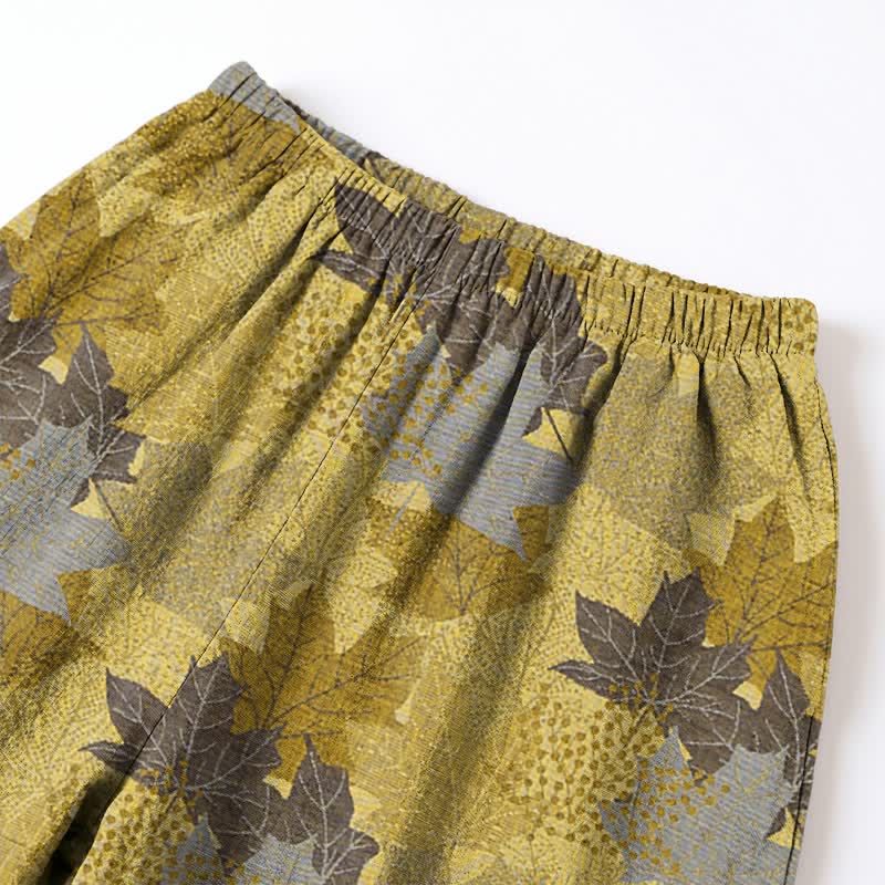 Ensemble de vêtements d'intérieur en coton à motif de feuilles d'érable d'automne Ownkoti - image 16