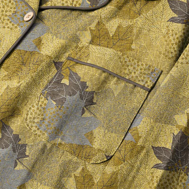Ensemble de vêtements d'intérieur en coton à motif de feuilles d'érable d'automne Ownkoti - image 15