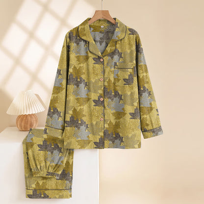 Ensemble de vêtements d'intérieur en coton à motif de feuilles d'érable d'automne Ownkoti - image 13