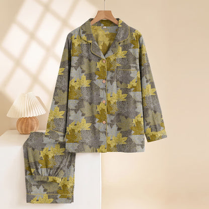 Ensemble de vêtements d'intérieur en coton à motif de feuilles d'érable d'automne Ownkoti - image 19
