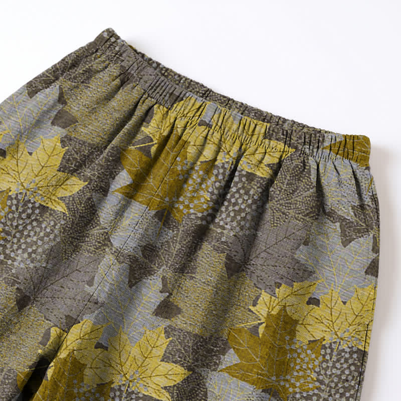 Ensemble de vêtements d'intérieur en coton à motif de feuilles d'érable d'automne Ownkoti - image 22
