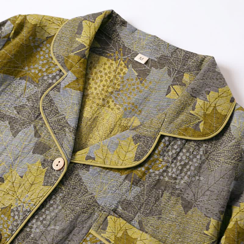 Ensemble de vêtements d'intérieur en coton à motif de feuilles d'érable d'automne Ownkoti - image 20