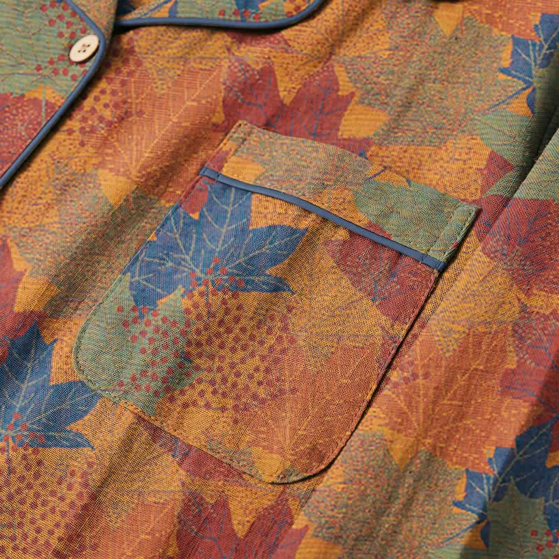 Ensemble de vêtements d'intérieur en coton à motif de feuilles d'érable d'automne Ownkoti - image 27