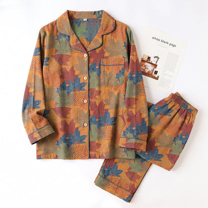 Ensemble de vêtements d'intérieur en coton à motif de feuilles d'érable d'automne Ownkoti - image 29