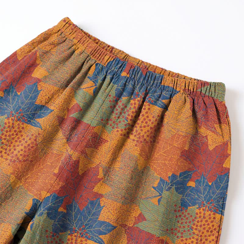 Ensemble de vêtements d'intérieur en coton à motif de feuilles d'érable d'automne Ownkoti - image 28