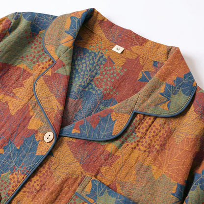 Ensemble de vêtements d'intérieur en coton à motif de feuilles d'érable d'automne Ownkoti - image 26