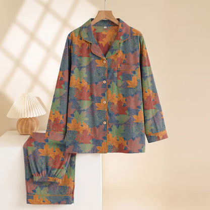 Ensemble de vêtements d'intérieur en coton à motif de feuilles d'érable d'automne Ownkoti - image 31