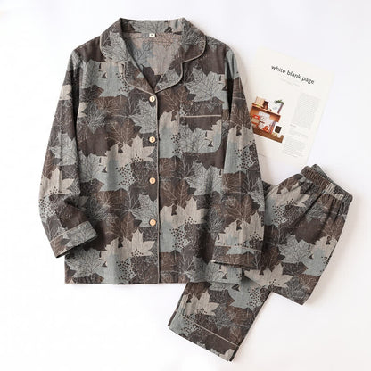 Ensemble de vêtements d'intérieur en coton à motif de feuilles d'érable d'automne Ownkoti - image 41
