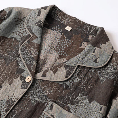 Ensemble de vêtements d'intérieur en coton à motif de feuilles d'érable d'automne Ownkoti - image 38