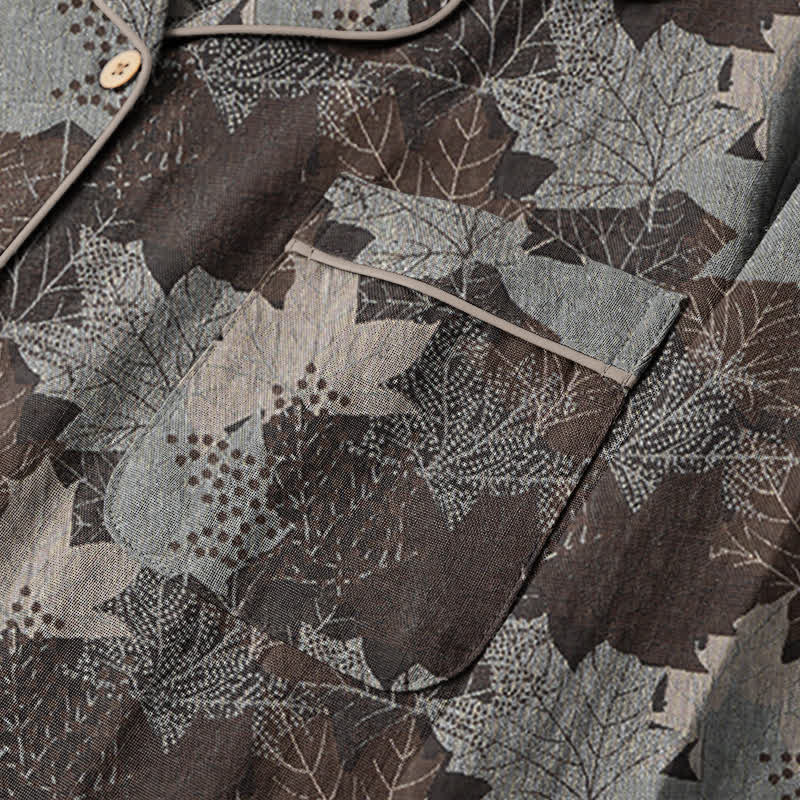 Ensemble de vêtements d'intérieur en coton à motif de feuilles d'érable d'automne Ownkoti - image 39
