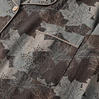 Ensemble de vêtements d'intérieur en coton à motif de feuilles d'érable d'automne Ownkoti - image 39