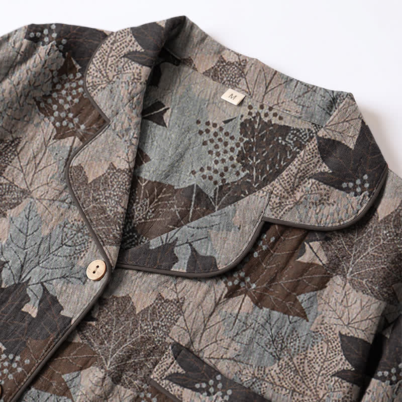 Ensemble de vêtements d'intérieur en coton à motif de feuilles d'érable d'automne Ownkoti - image 44