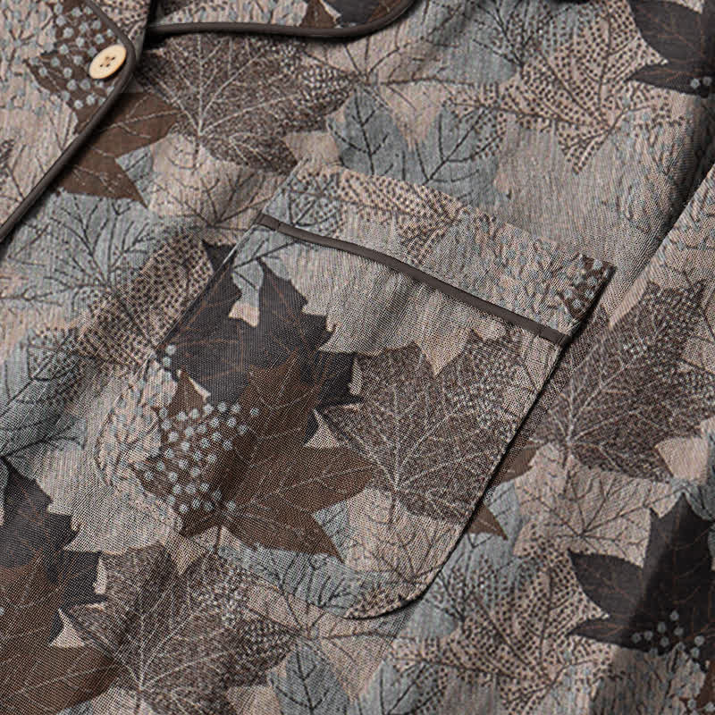 Ensemble de vêtements d'intérieur en coton à motif de feuilles d'érable d'automne Ownkoti - image 45