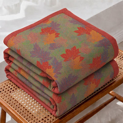 Couverture en coton Ownkoti aux couleurs automnales et aux feuilles d'érable. - image 5