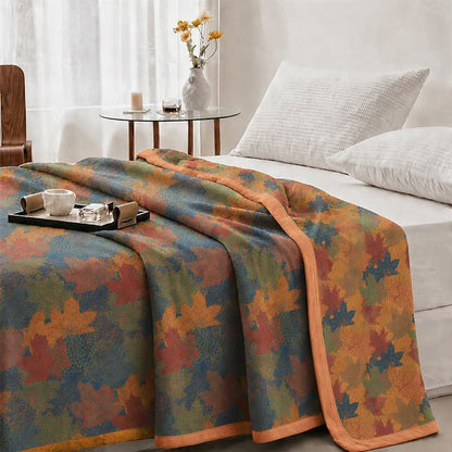 Couverture en coton Ownkoti aux couleurs automnales et aux feuilles d'érable. - image 22