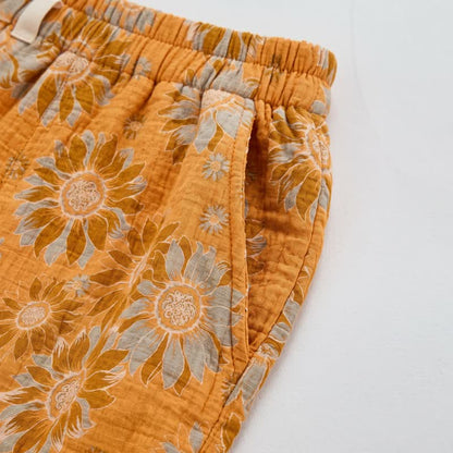 Pantalon de détente en coton à motif tournesol vintage Ownkoti - image 3