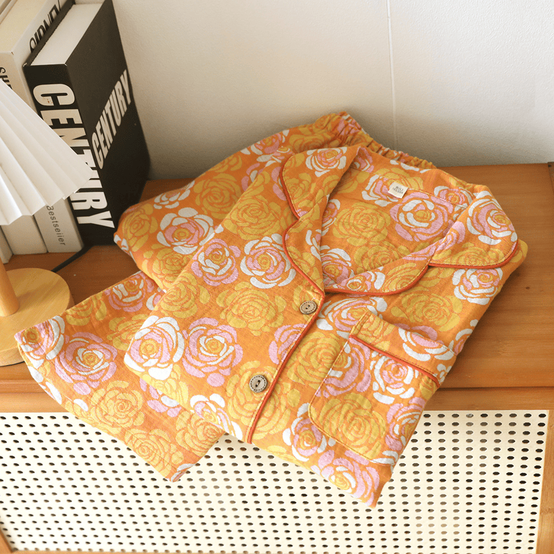 Ensemble de pyjama en coton rose orange Ownkoti - image 3