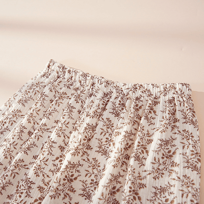 Ensemble de détente en coton à petits motifs floraux marron Ownkoti - image 3