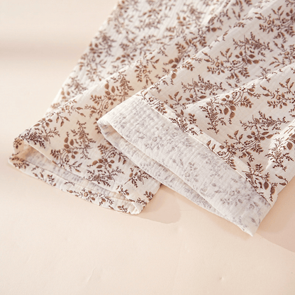 Ensemble de détente en coton à petits motifs floraux marron Ownkoti - image 4