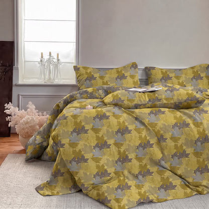 Ensemble de housse de couette en coton à motif de feuilles d'érable colorées Ownkoti - image 10