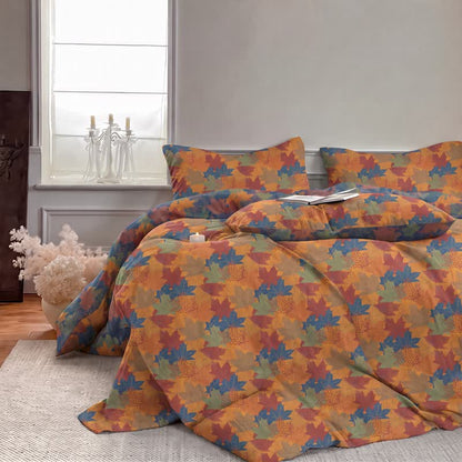 Ensemble de housse de couette en coton à motif de feuilles d'érable colorées Ownkoti - image 17