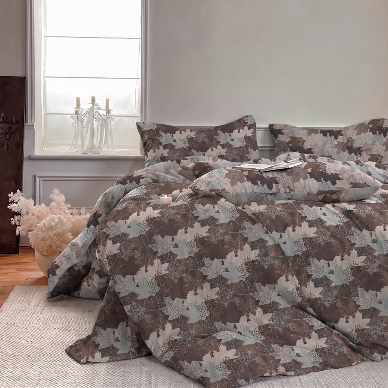 Ensemble de housse de couette en coton à motif de feuilles d'érable colorées Ownkoti - image 24